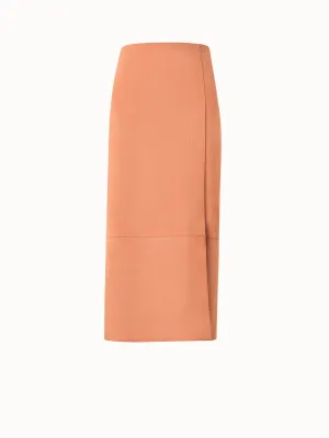 Long Pencil Skirt in Nubuck Lamb Leather Akris