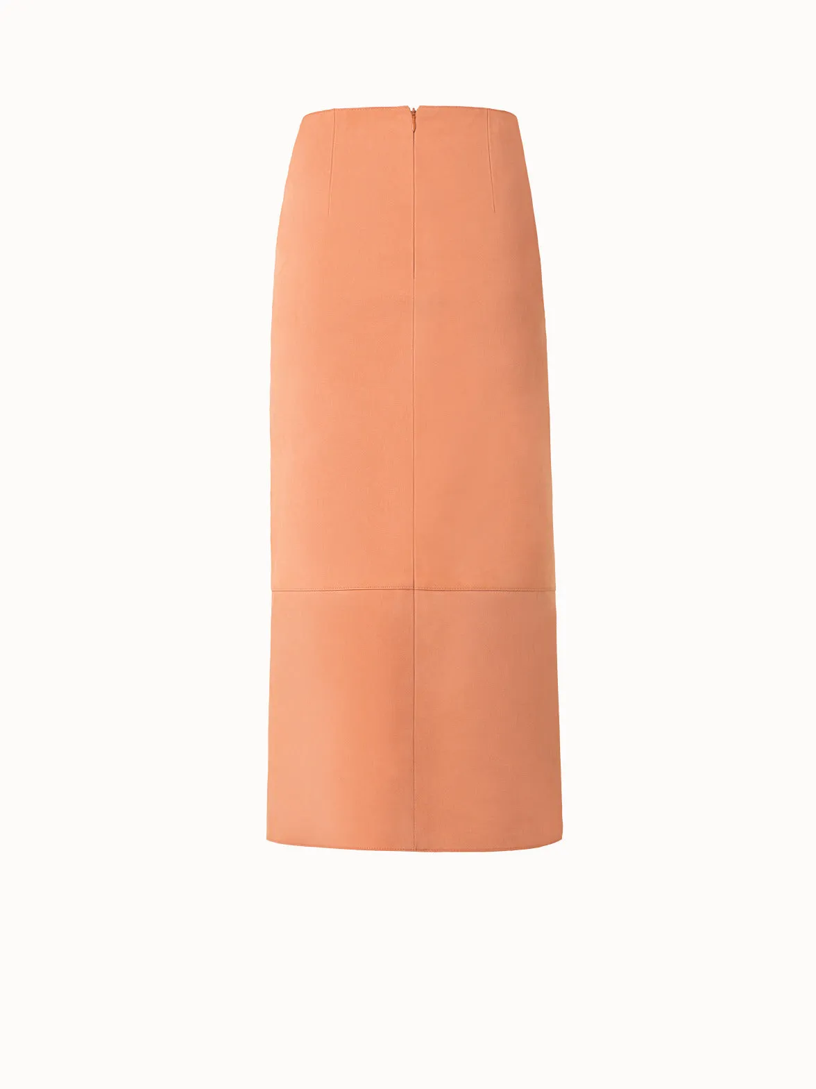 Long Pencil Skirt in Nubuck Lamb Leather Akris