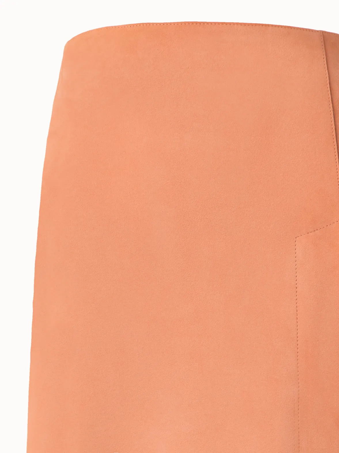 Long Pencil Skirt in Nubuck Lamb Leather Akris