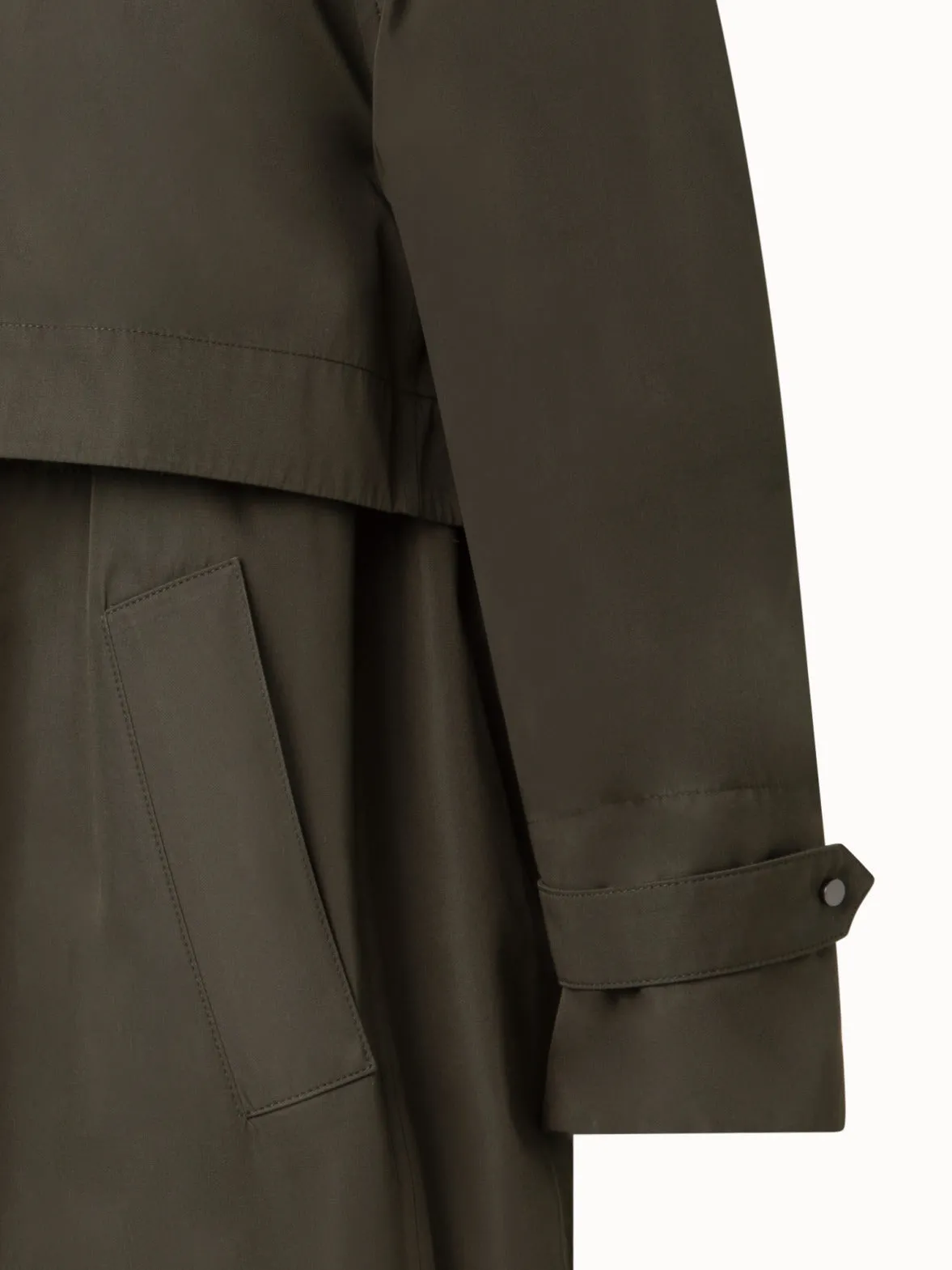 Long Silk Coat with Detachable Hood Akris