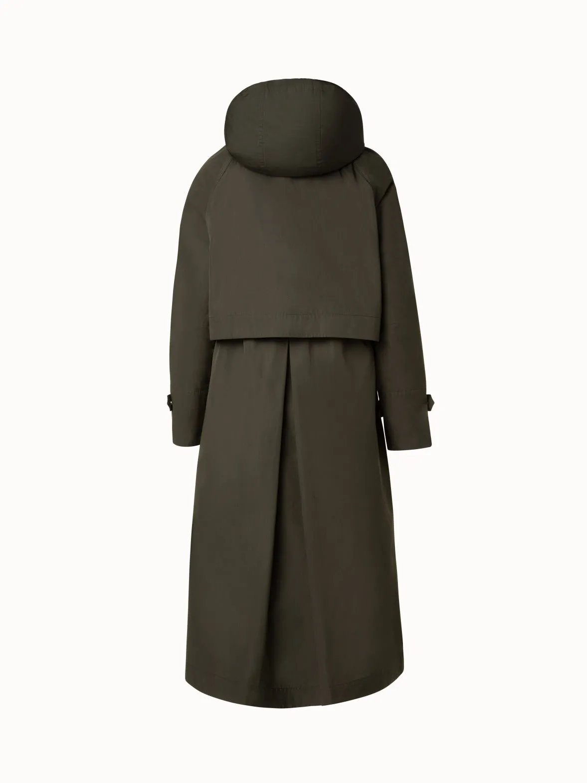 Long Silk Coat with Detachable Hood Akris