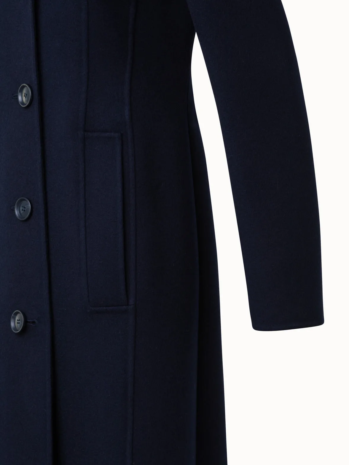 Long Single-Breasted Cashmere Double-Face Coat Akris