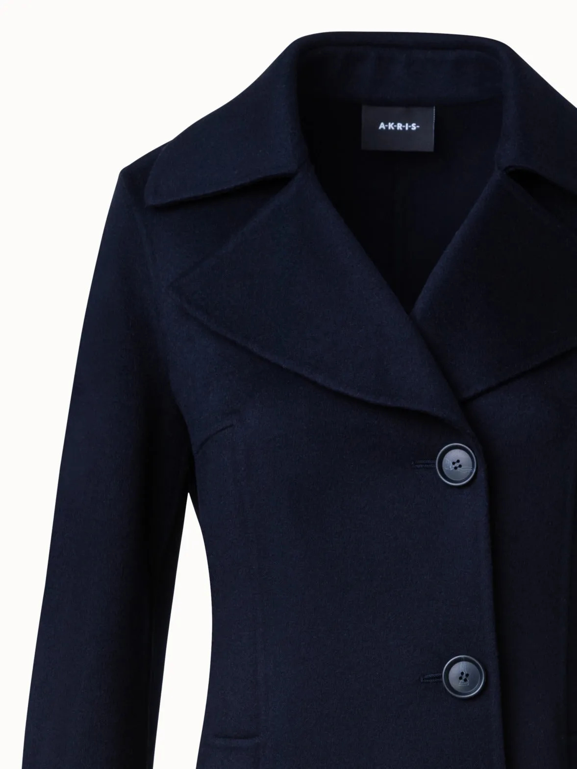 Long Single-Breasted Cashmere Double-Face Coat Akris