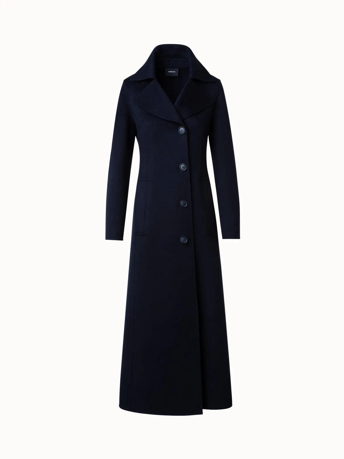 Long Single-Breasted Cashmere Double-Face Coat Akris