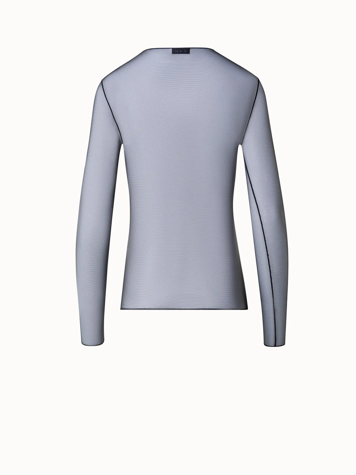 Long Sleeve Sheer Mesh Layering Top Akris