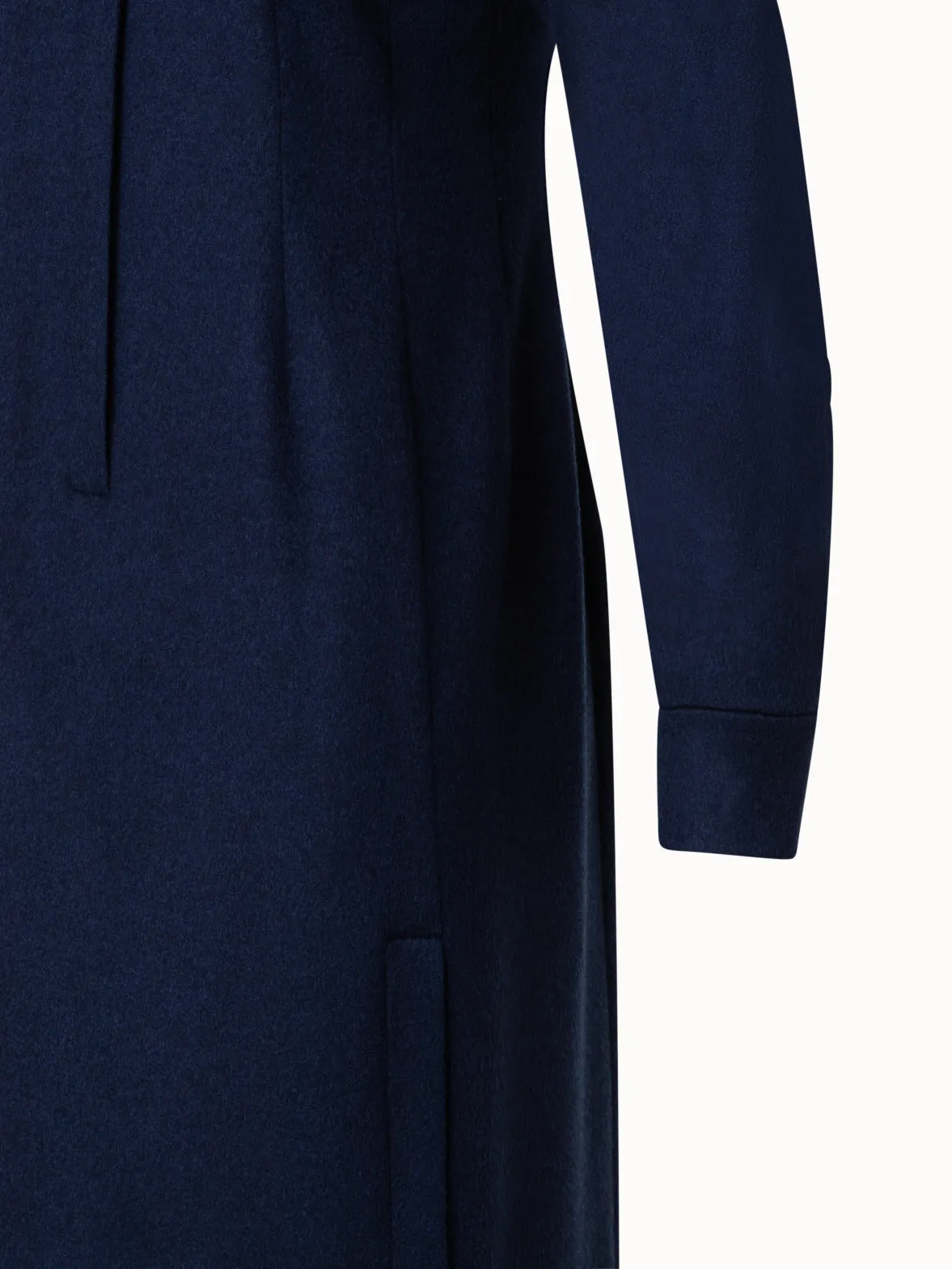 Long Sleeves Cashmere Midi Shirt Dress Akris