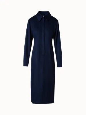 Long Sleeves Cashmere Midi Shirt Dress Akris