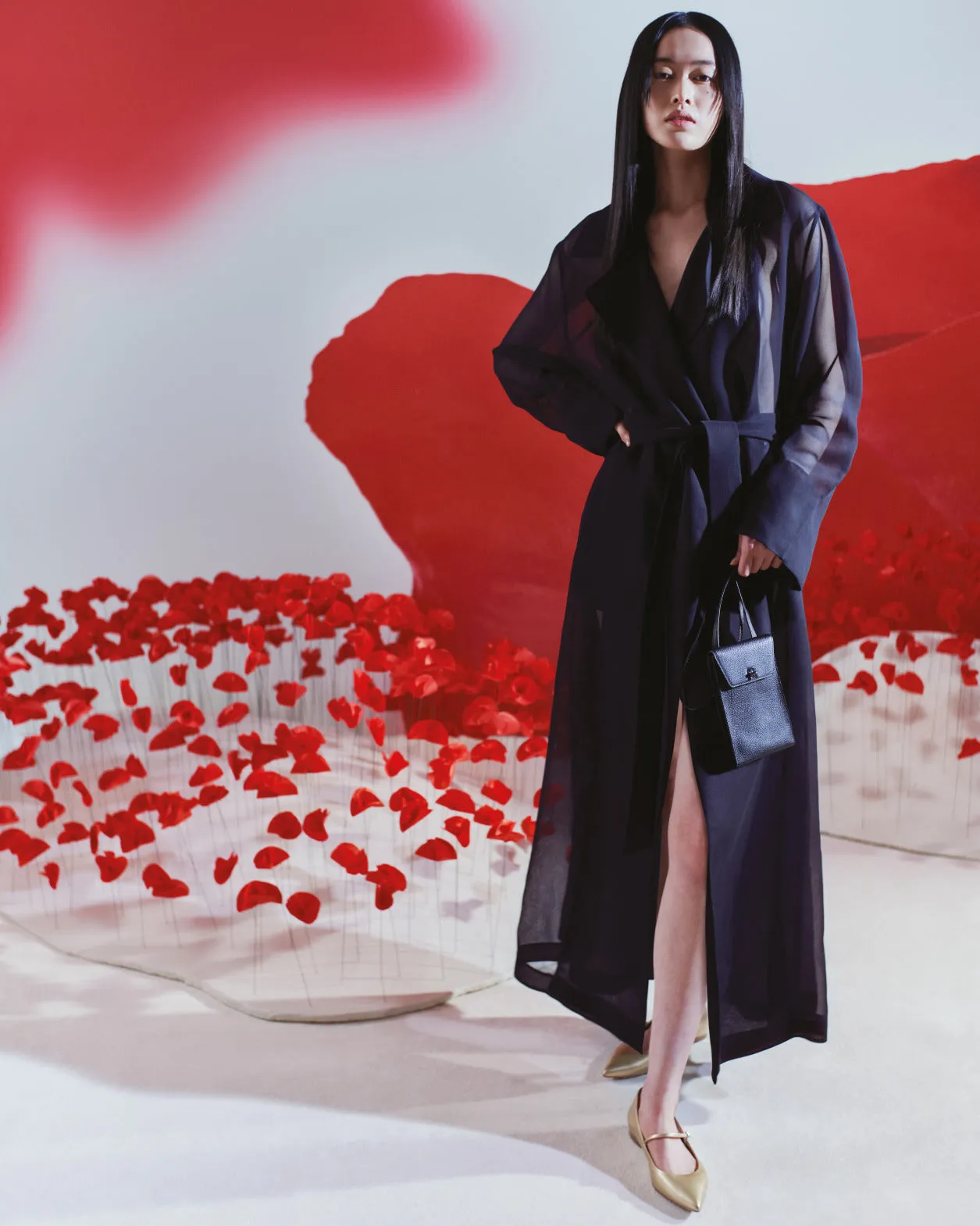 Long Trench Coat in Silk Akris