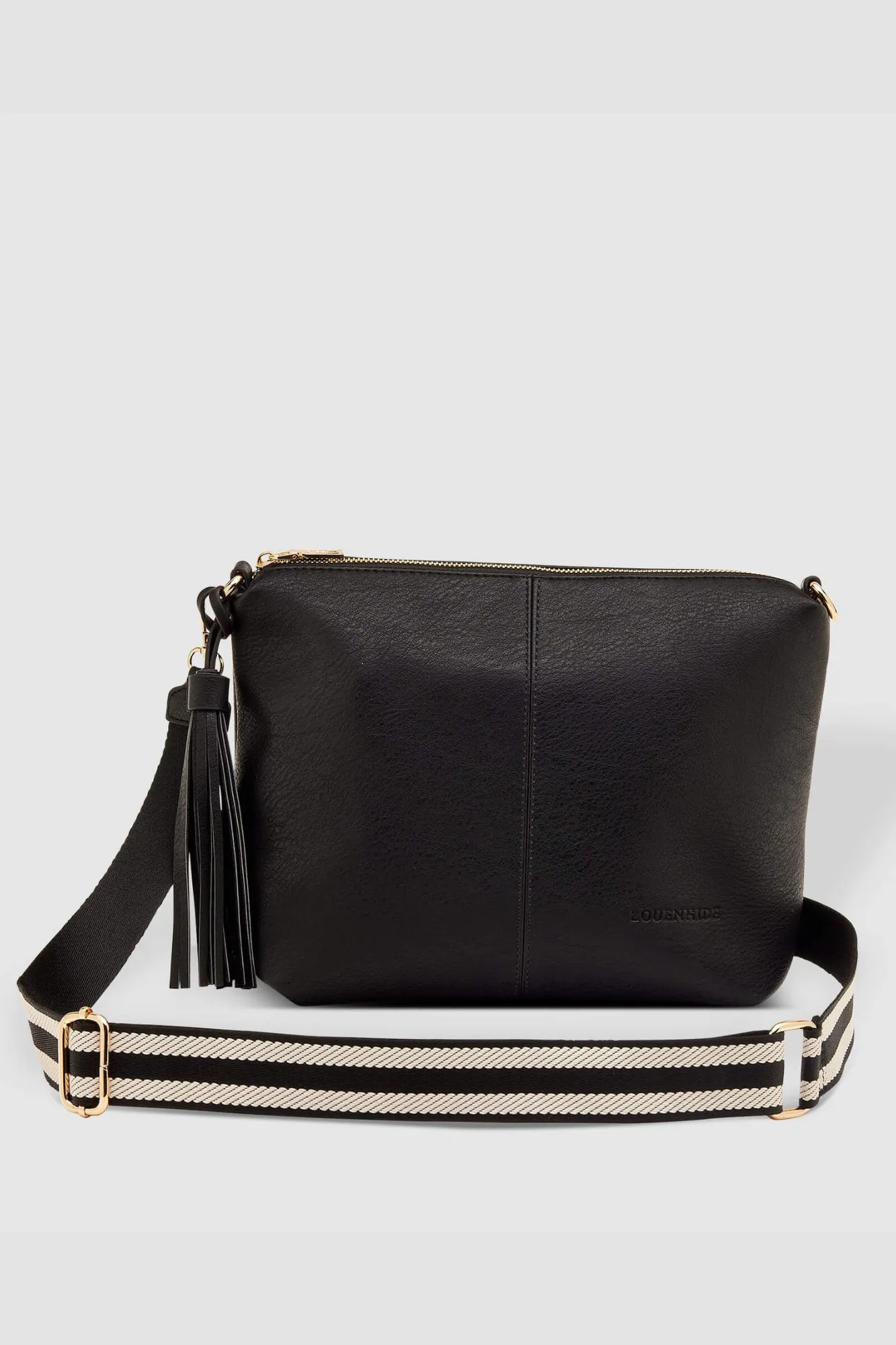 Louenhide Daisy Stripe Crossbody Bag Black