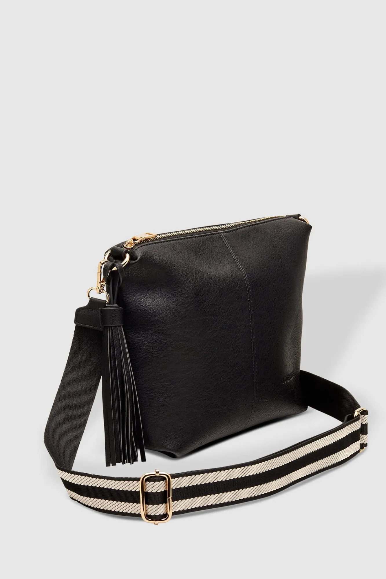 Louenhide Daisy Stripe Crossbody Bag Black