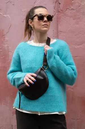 Maison Anje Beryton Uni Turquoise Pullover