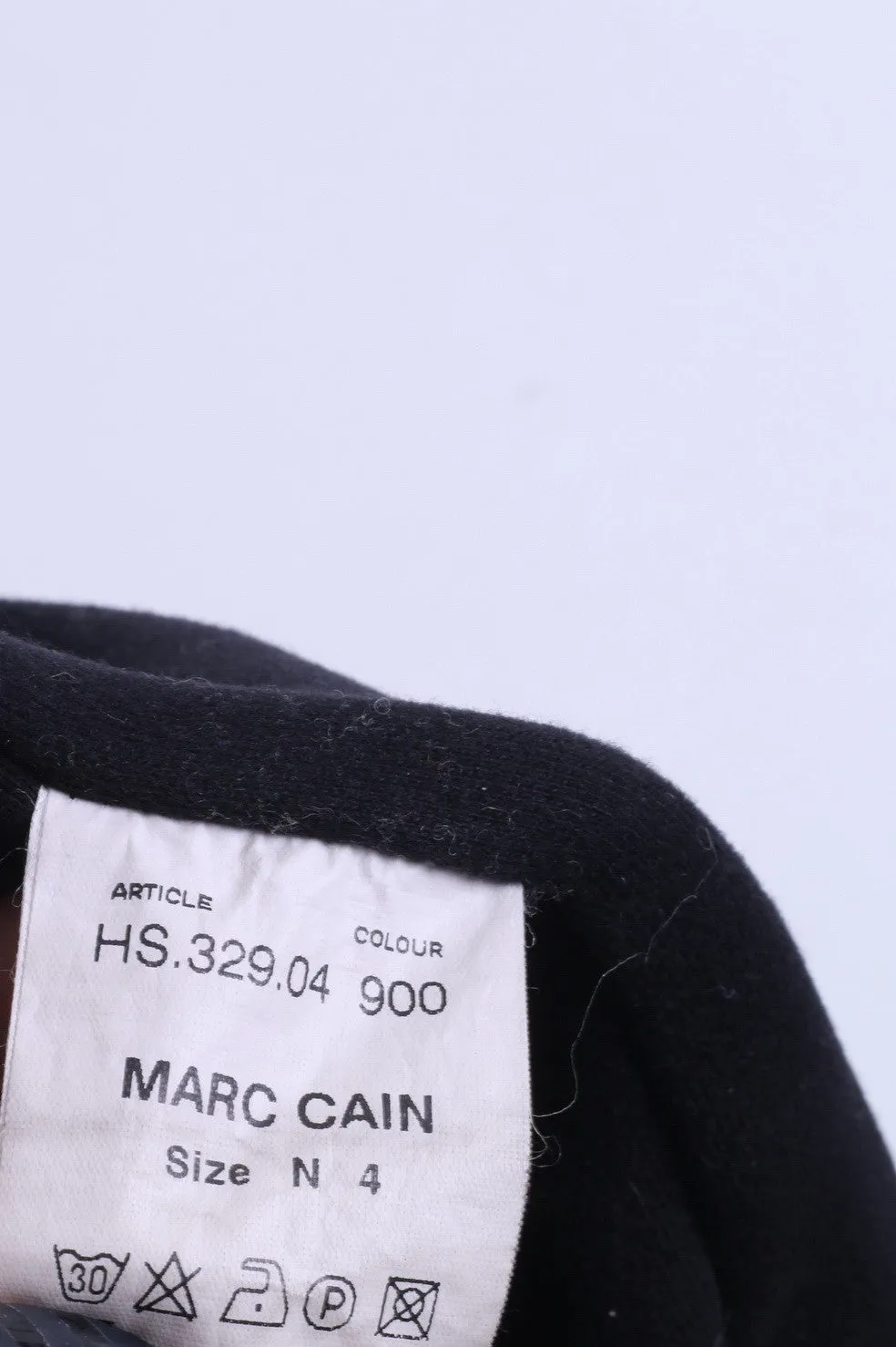 MARC CAIN Womens 4 XXL Jacket Black Cotton Washed Look Vintage
