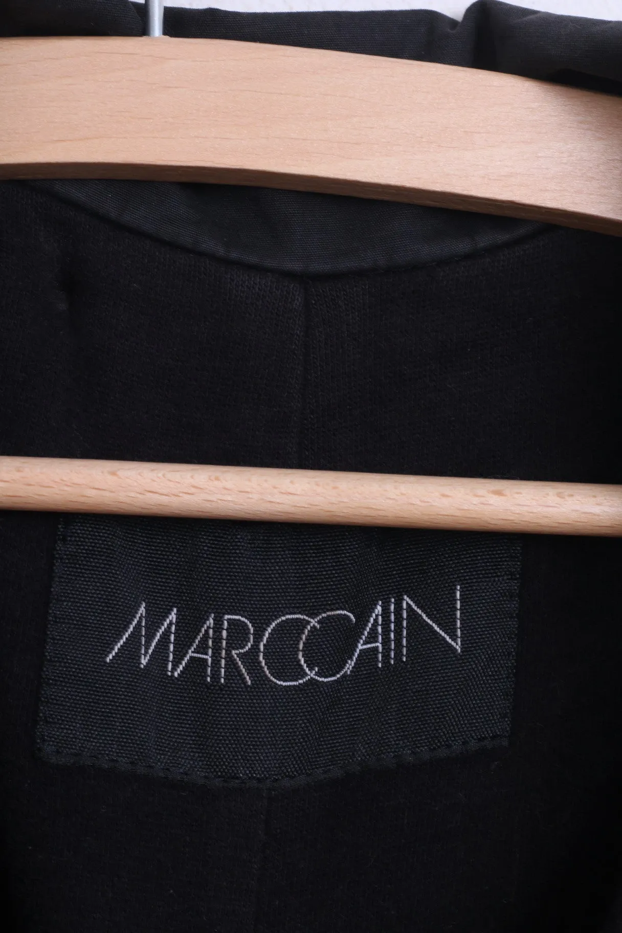 MARC CAIN Womens 4 XXL Jacket Black Cotton Washed Look Vintage