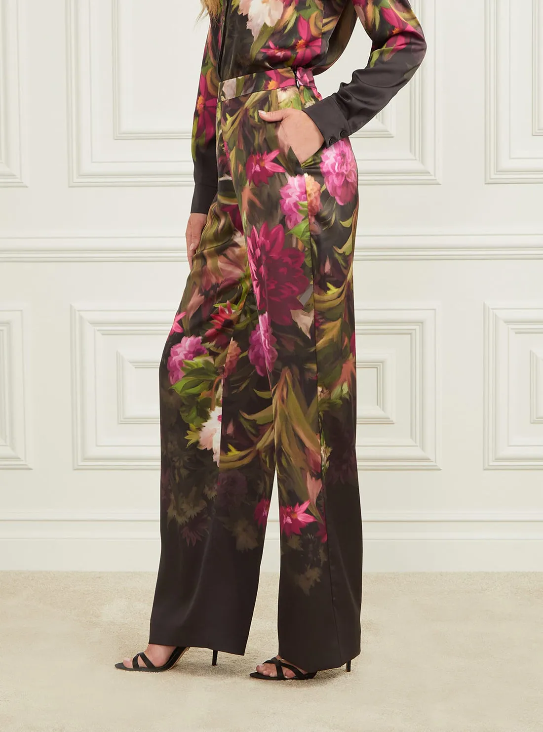 Marciano Floral Slick Pants Guess