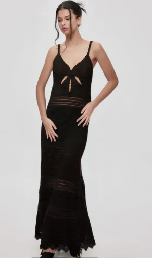 Margot cut-out flared-hem knit midi dress Gloria Lanvin