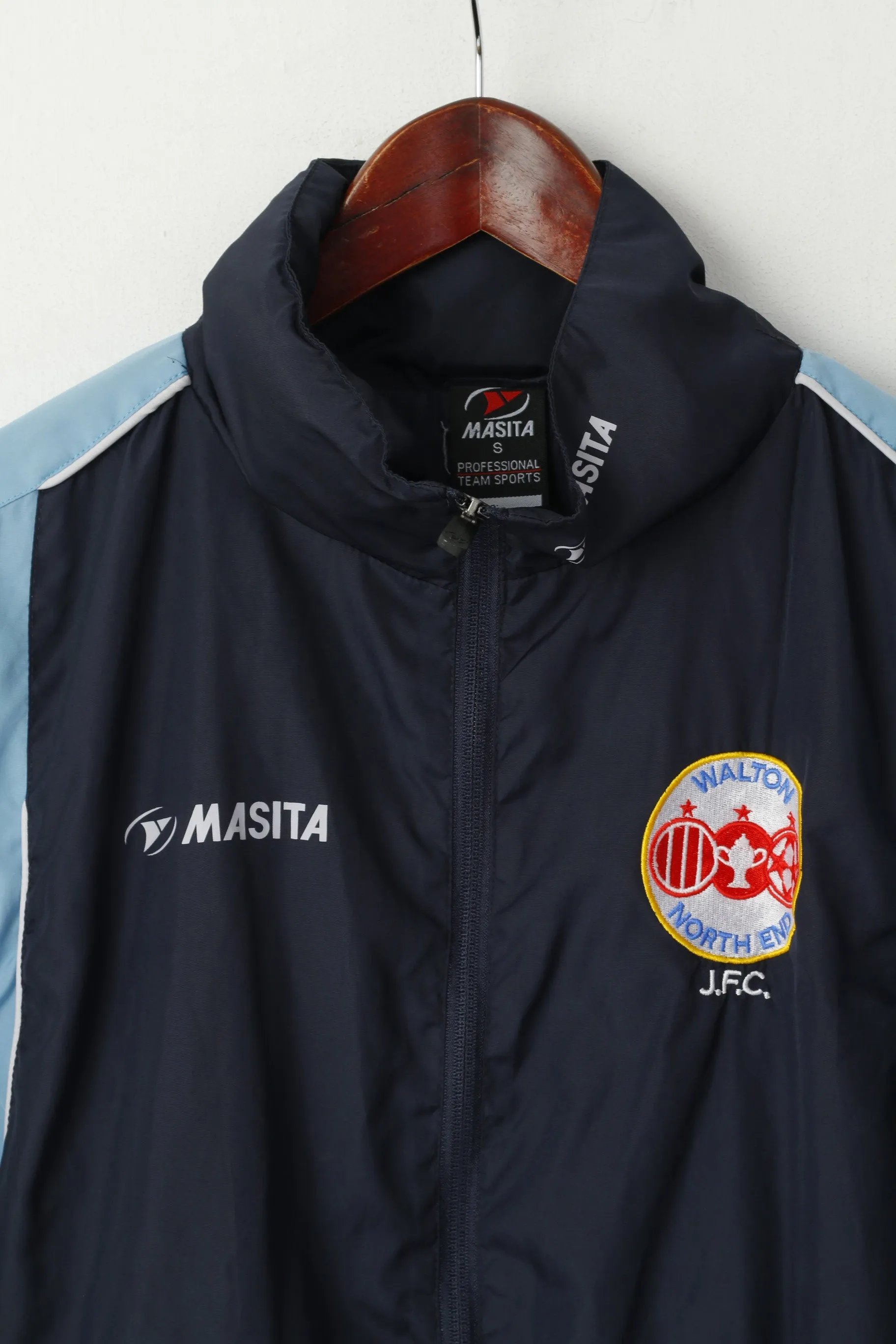 Masita Men S Jacket Navy Walton North End Football Hidden Hood Activewear Top