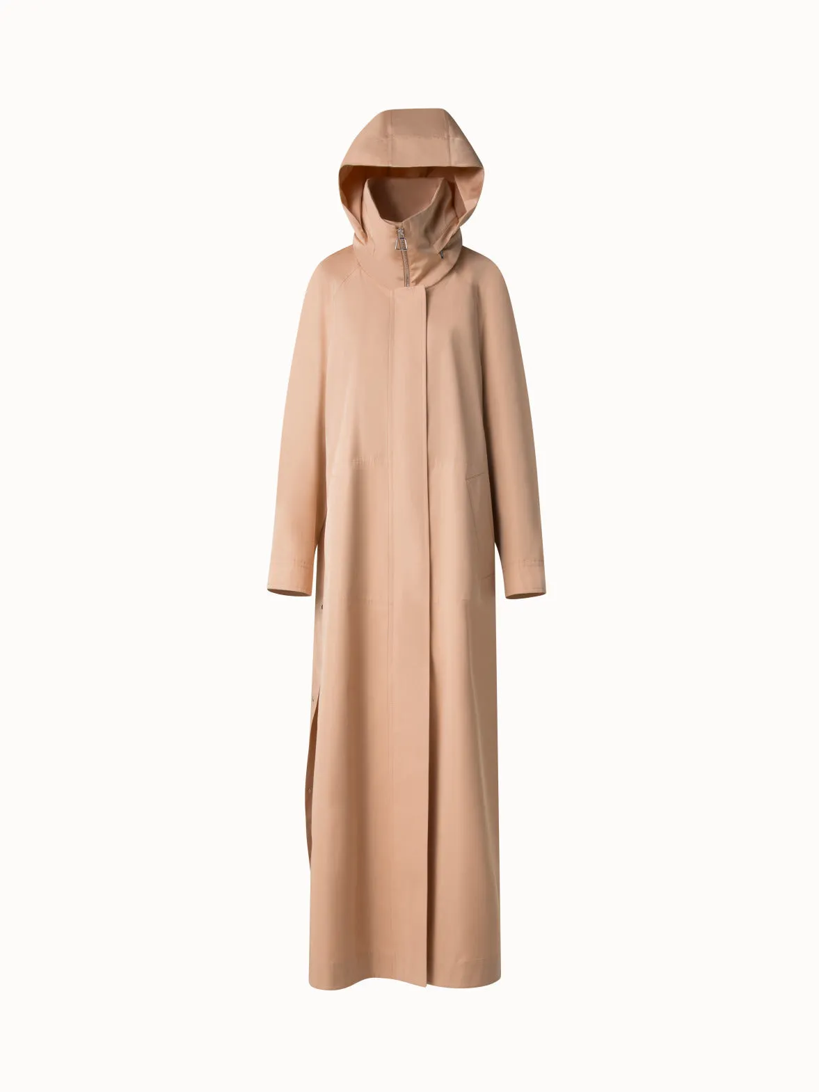 Maxi Coat in Water Repellent Silk Poplin Akris