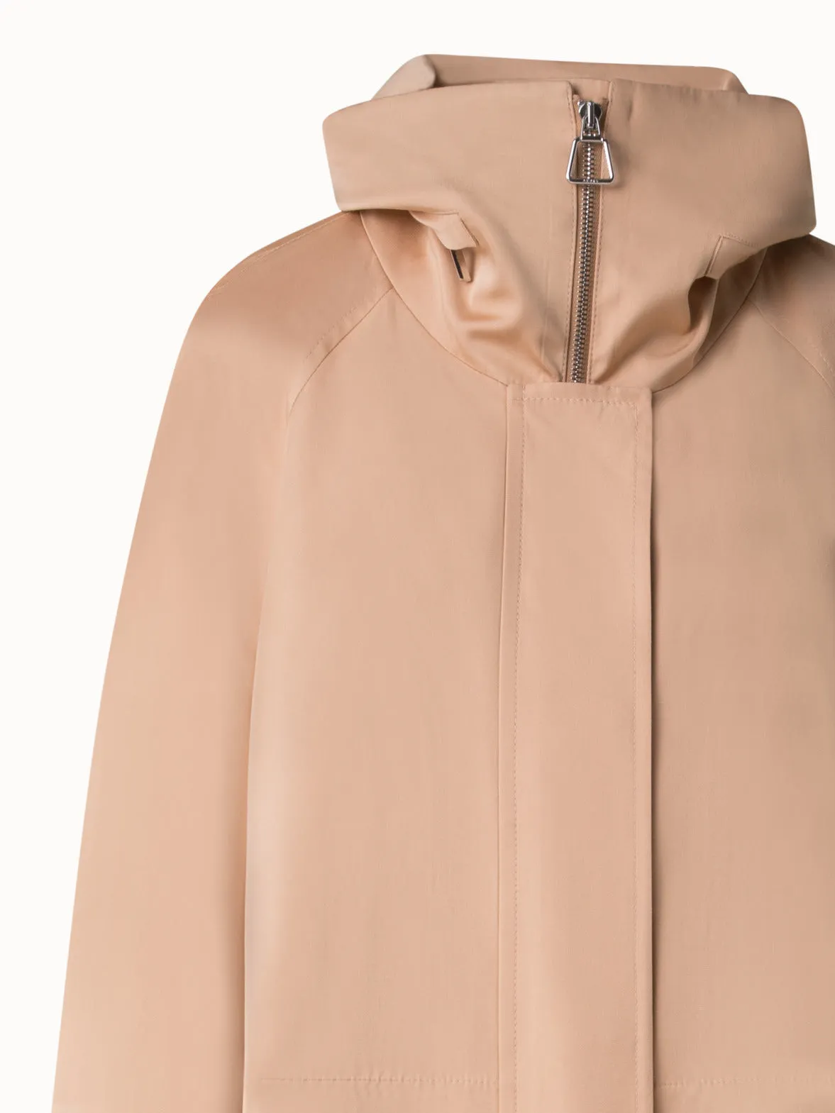 Maxi Coat in Water Repellent Silk Poplin Akris