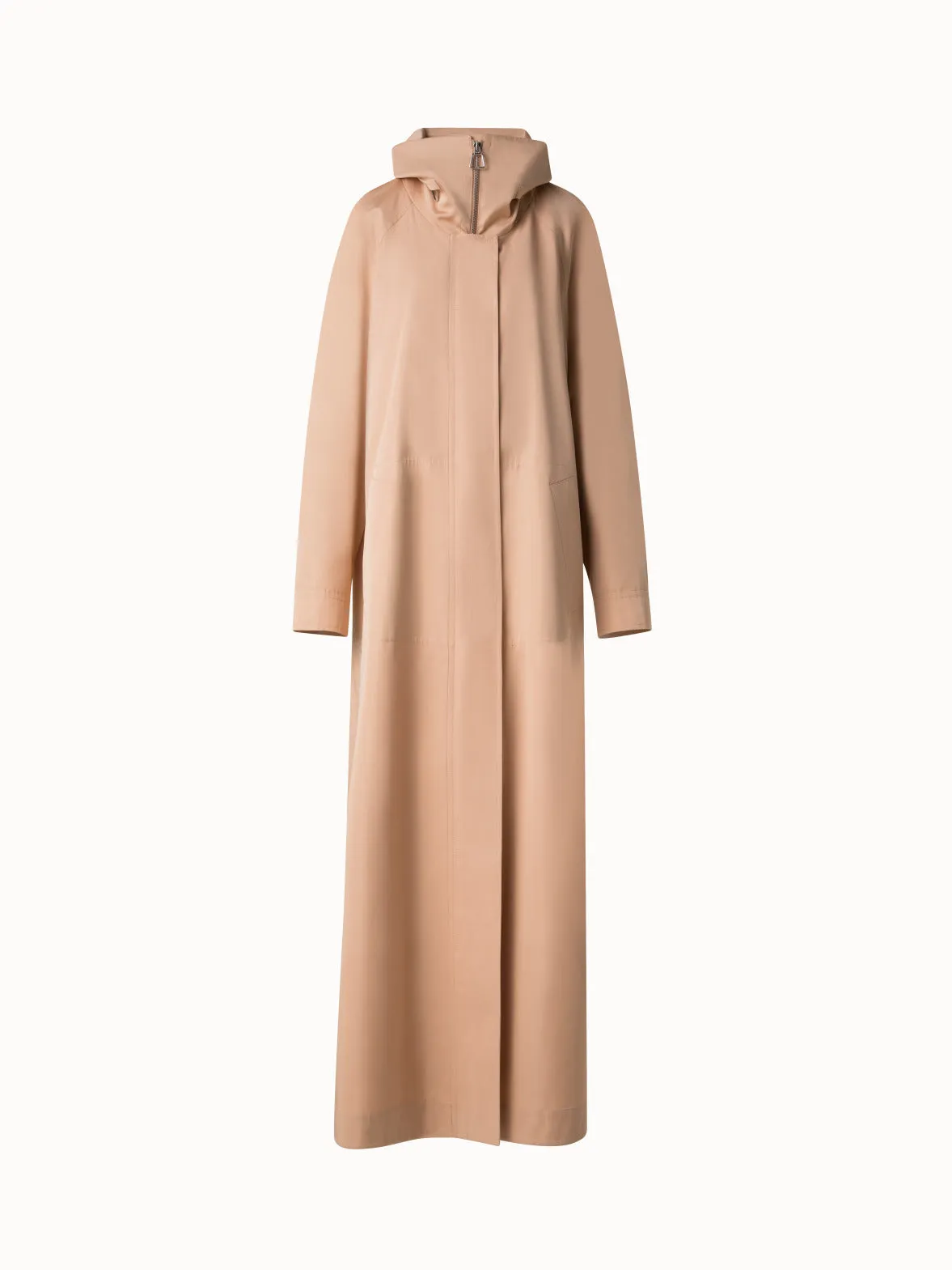 Maxi Coat in Water Repellent Silk Poplin Akris