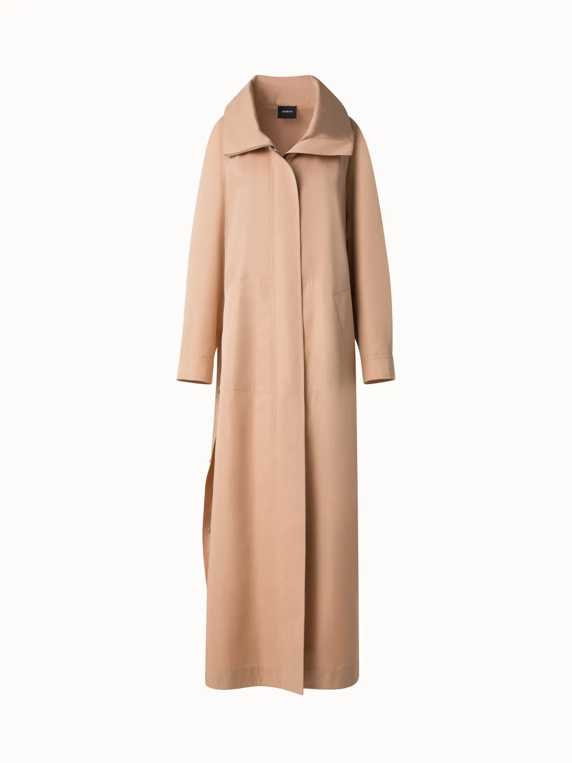 Maxi Coat in Water Repellent Silk Poplin Akris