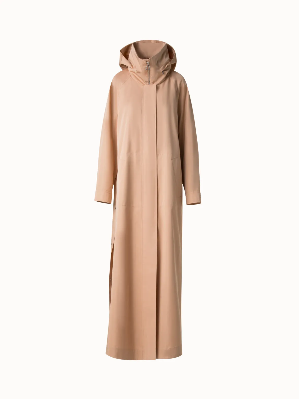 Maxi Coat in Water Repellent Silk Poplin Akris