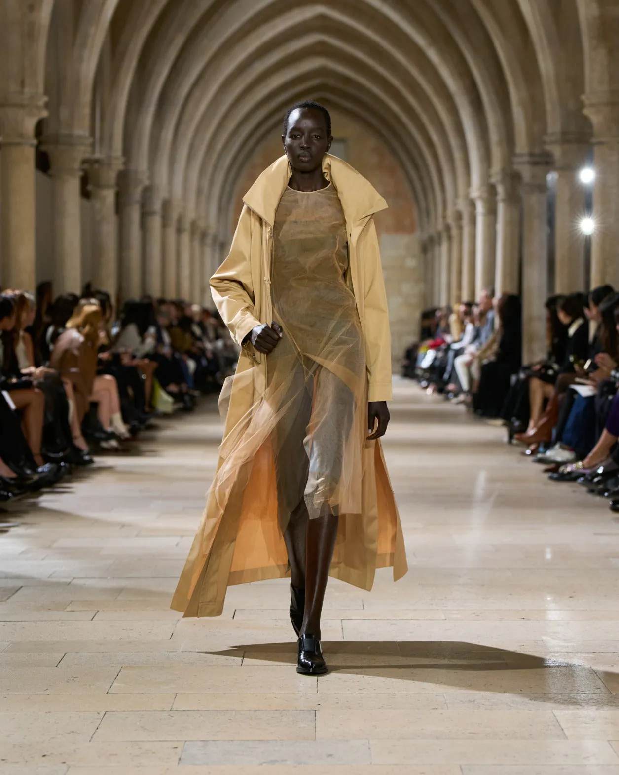 Maxi Coat in Water Repellent Silk Poplin Akris