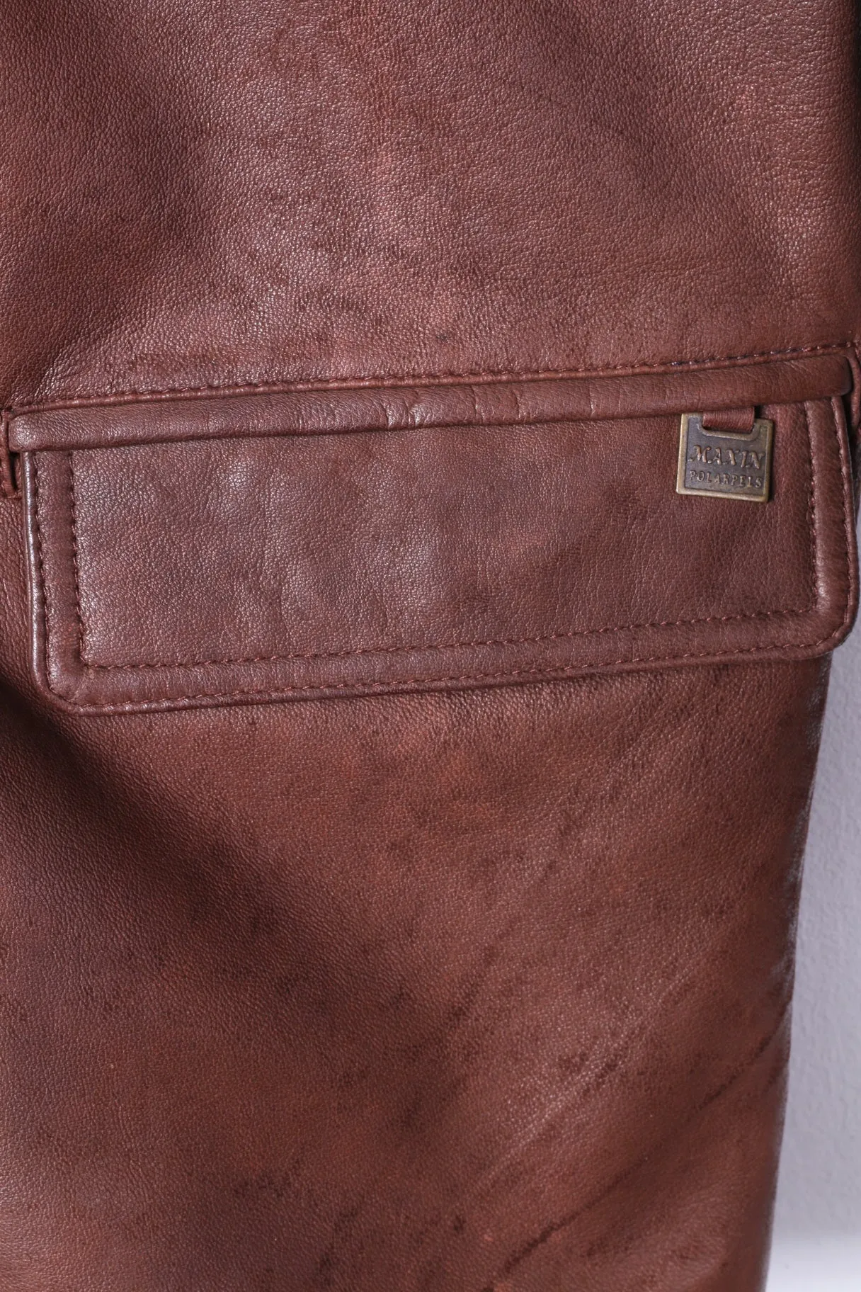 Maxin Norway Women 34 M Jacket Brown Leather Oversize Polarpels Single Breasted Blazer