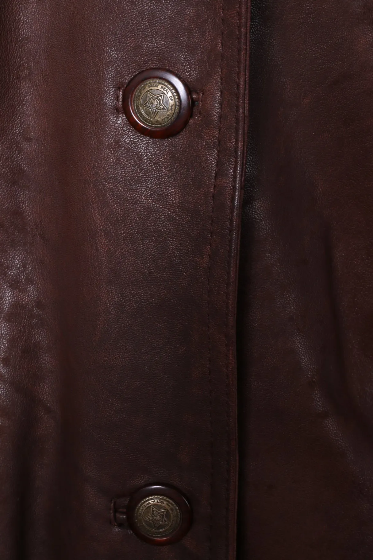 Maxin Norway Women 34 M Jacket Brown Leather Oversize Polarpels Single Breasted Blazer