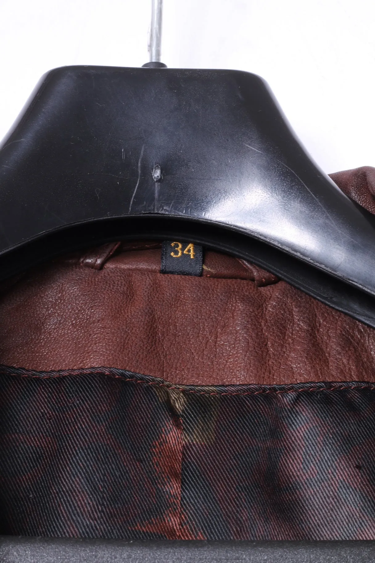Maxin Norway Women 34 M Jacket Brown Leather Oversize Polarpels Single Breasted Blazer