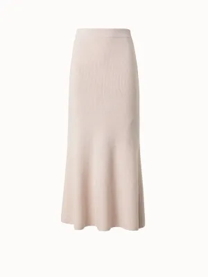 Midi Knit Skirt in Ribbed Cashmere Akris
