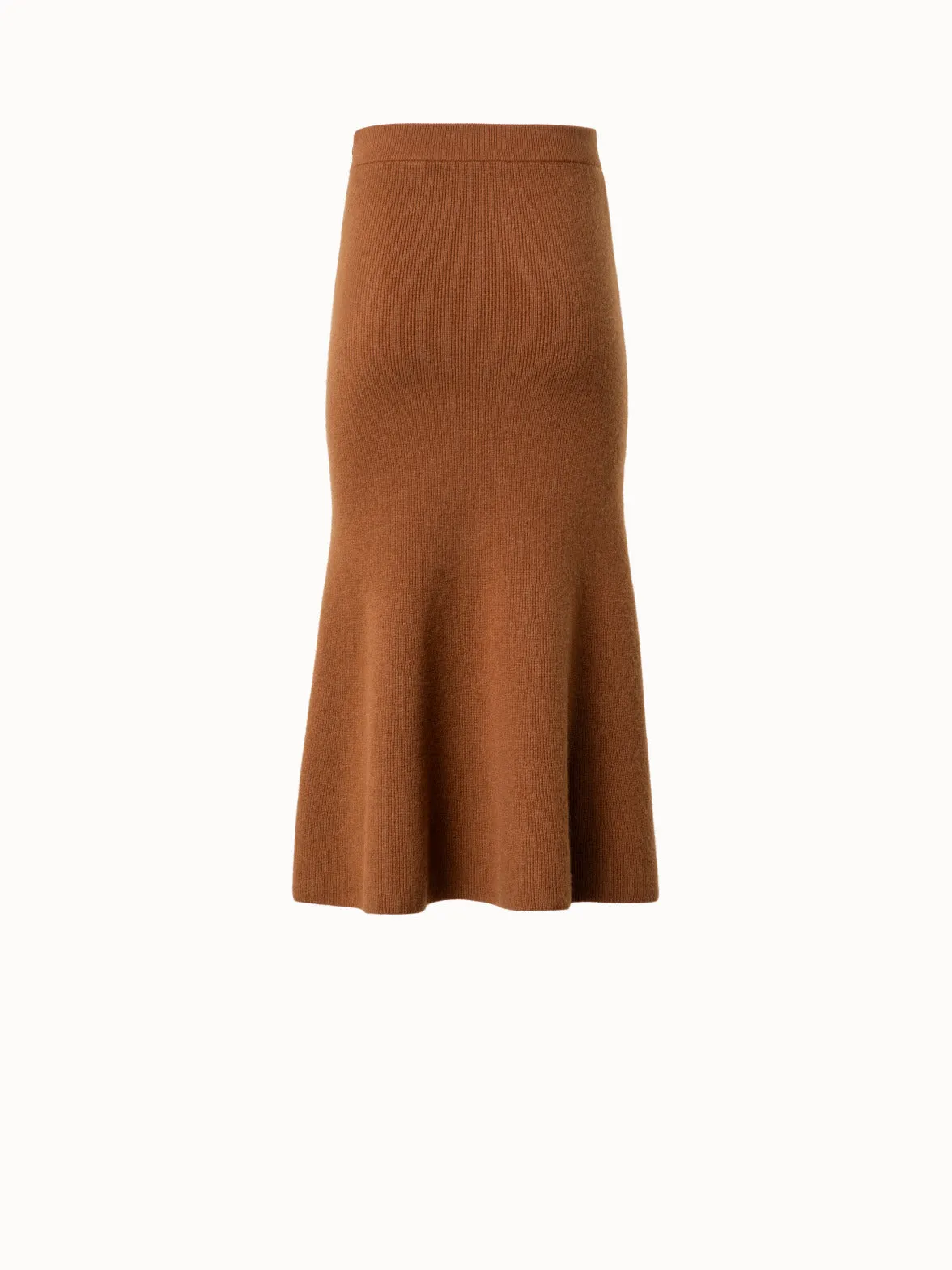 Midi Knit Skirt in Ribbed Cashmere Akris