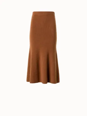 Midi Knit Skirt in Ribbed Cashmere Akris
