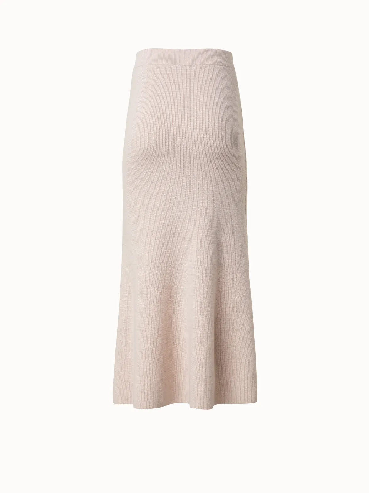 Midi Knit Skirt in Ribbed Cashmere Akris