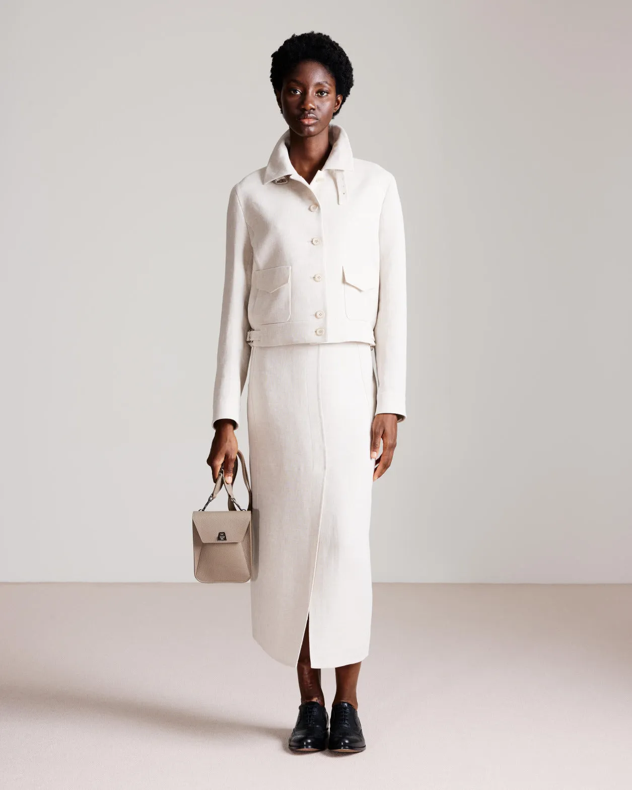 Midi Skirt in Linen Double-Face Akris