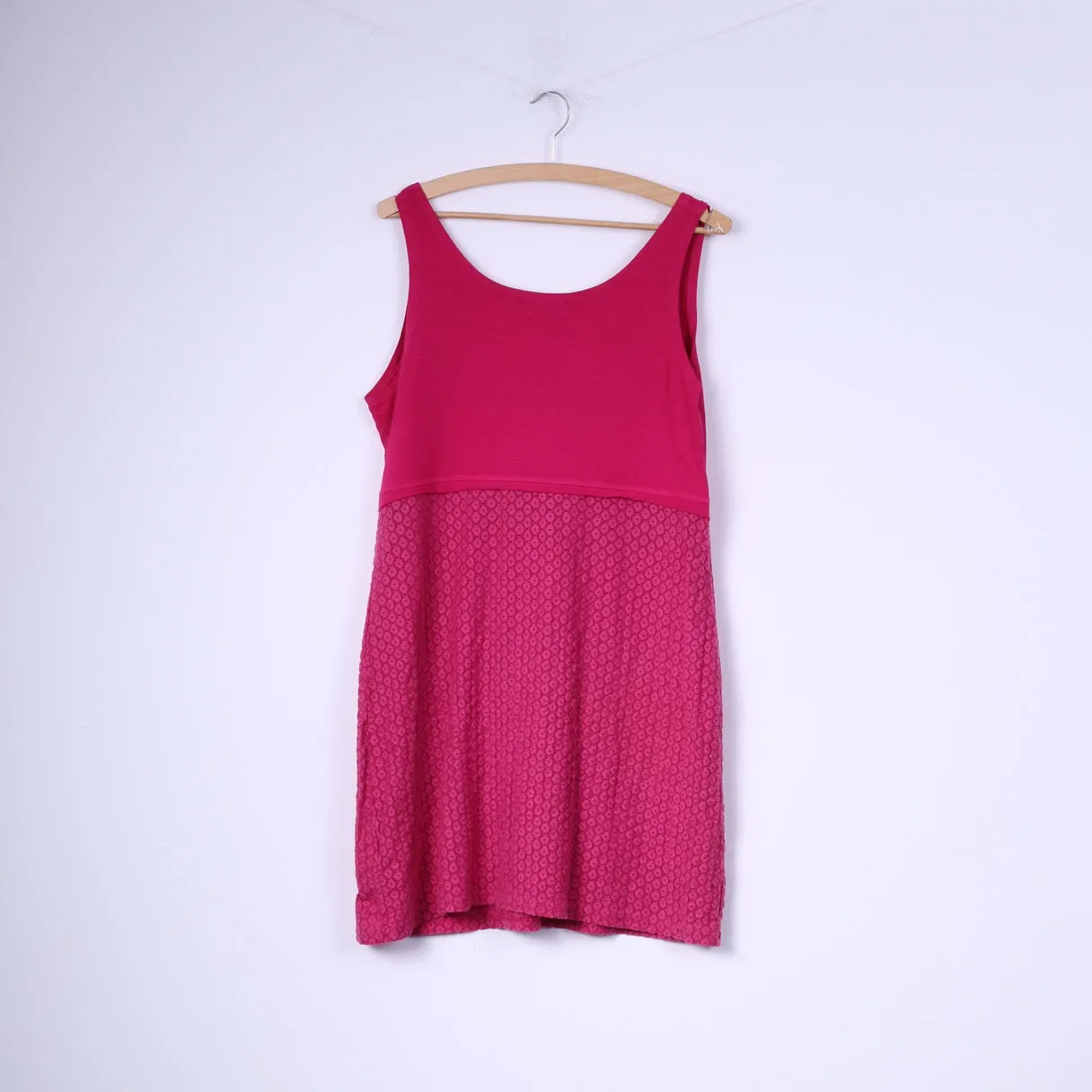 Milieu Womens L Tank Top Pink Norway Lace Cotton Crew Neck Tunic