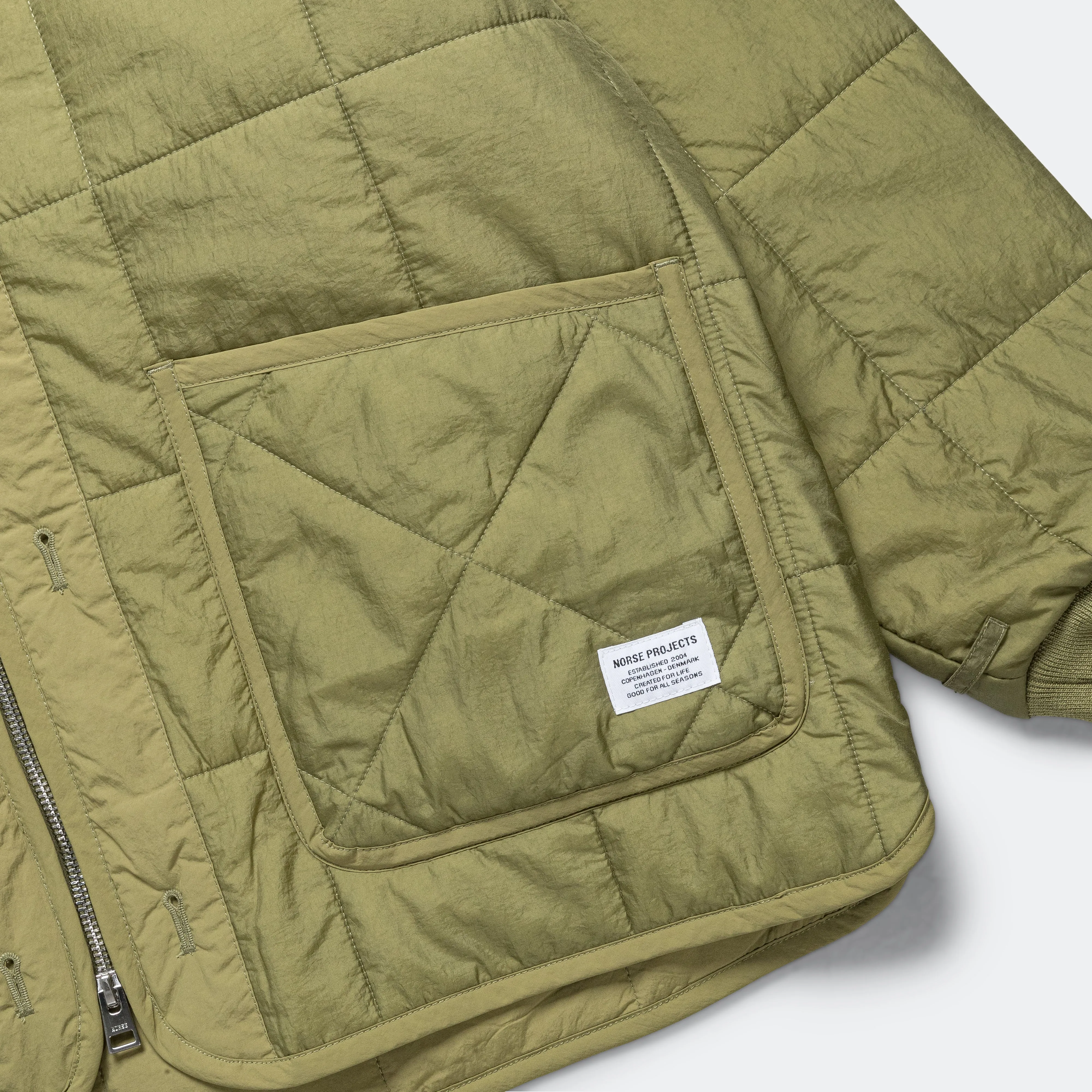 Military Hooded Liner Jacket - Moss Green