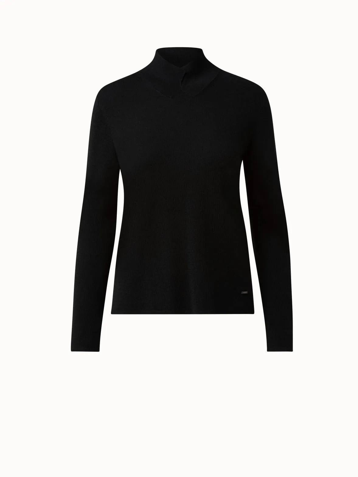 Mock Neck Knit Pullover in Cashmere and Silk Akris