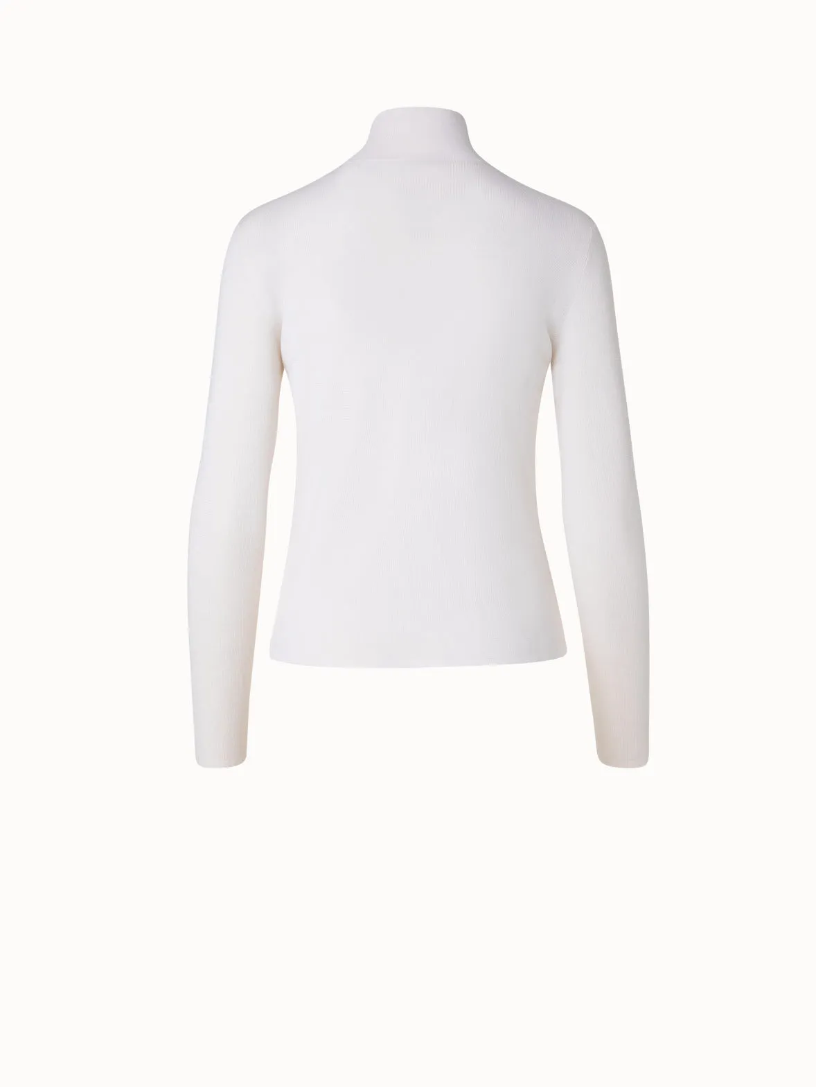 Mock Neck Knit Pullover in Cashmere and Silk Akris
