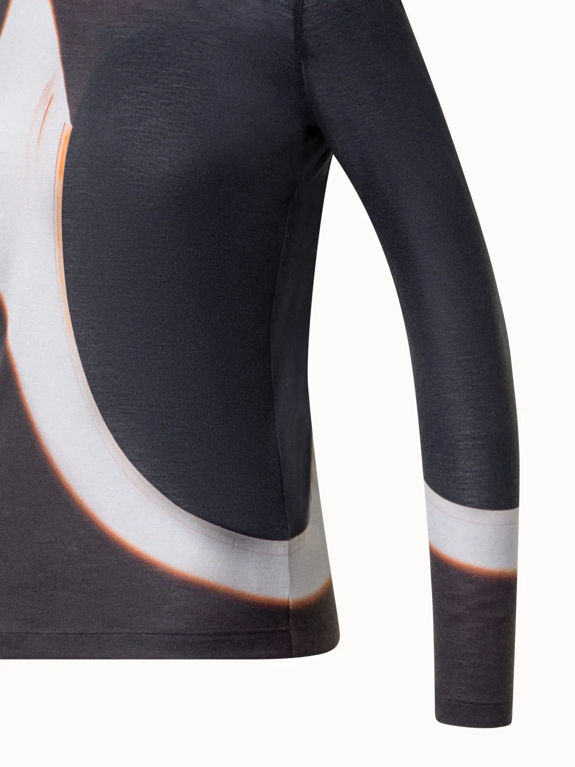 Mock Neck Top with Mocca Loop Print Akris