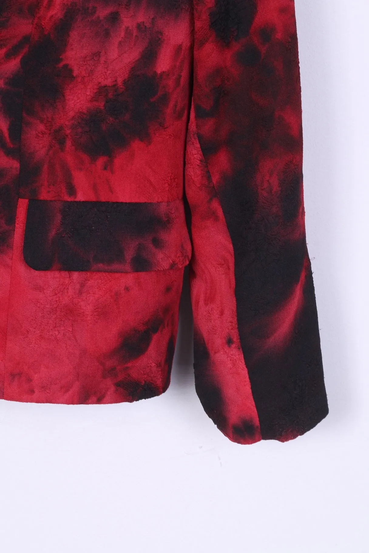 Molly -Jo Womens 48 XL Jacket Blazer Shoulder Pads Single Breasted Red Black Dyed Vintage