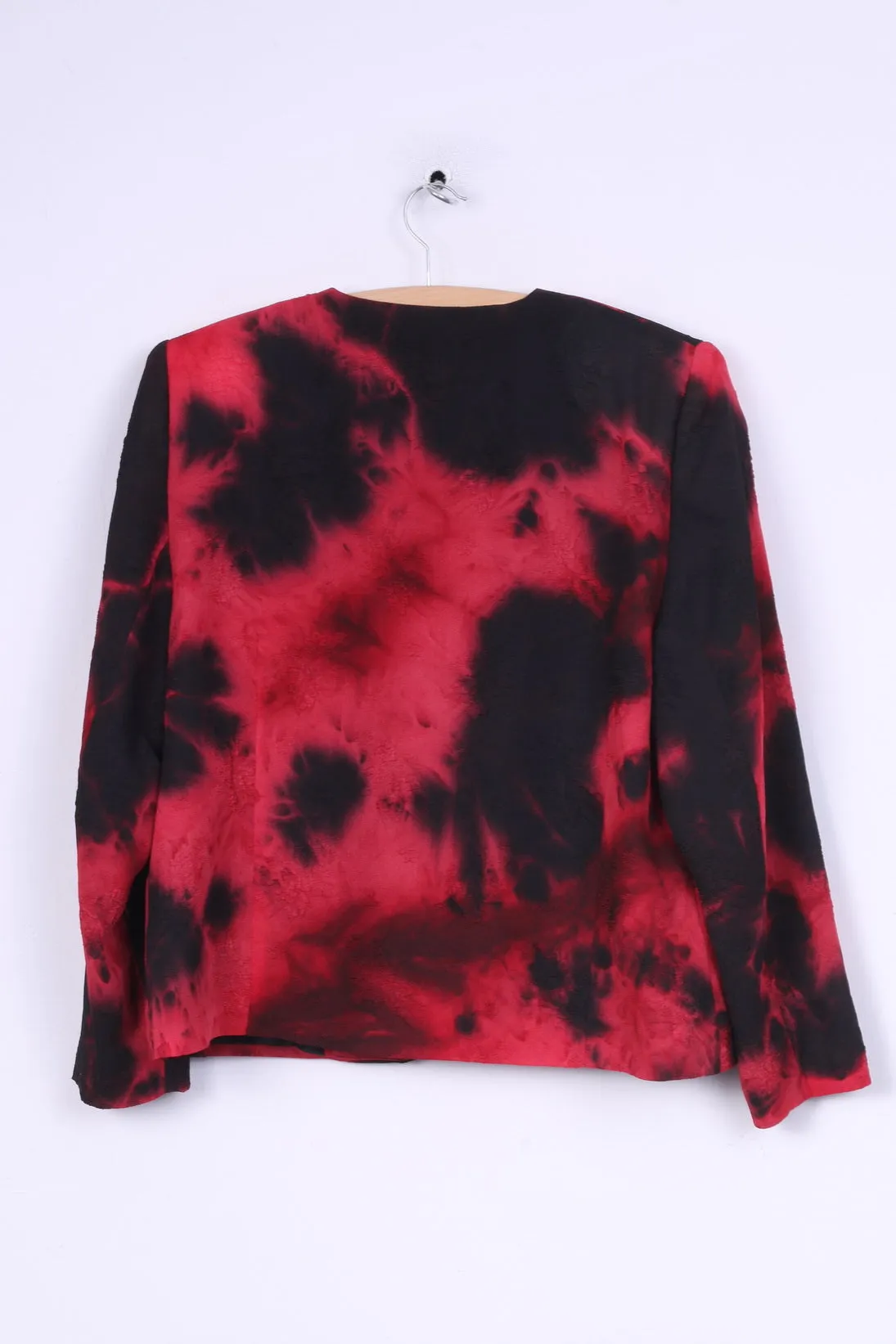 Molly -Jo Womens 48 XL Jacket Blazer Shoulder Pads Single Breasted Red Black Dyed Vintage