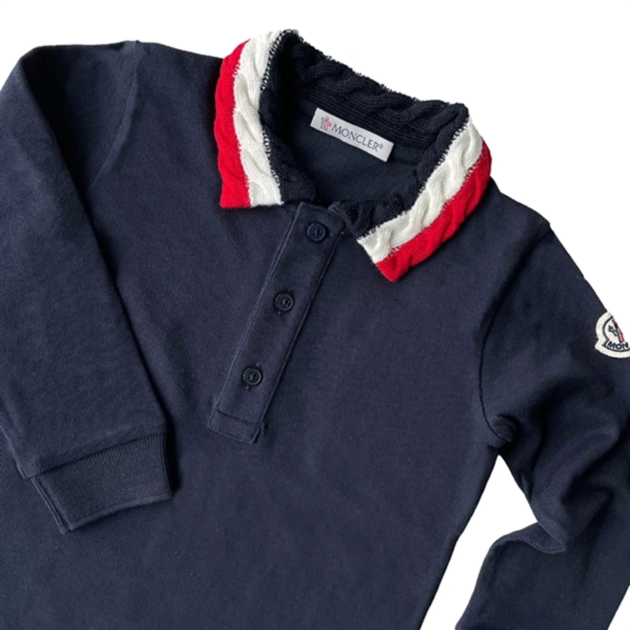 Moncler Maglia Polo Manica Lunga Navy
