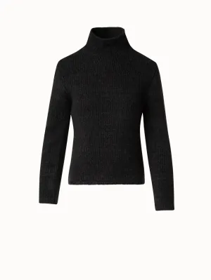 Mouliné Cashmere Wool Mock Neck Sweater Akris