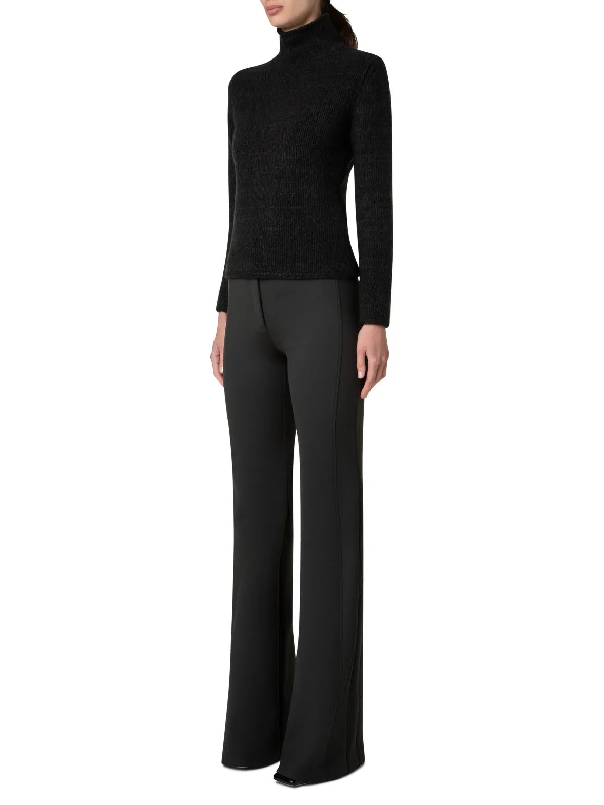 Mouliné Cashmere Wool Mock Neck Sweater Akris