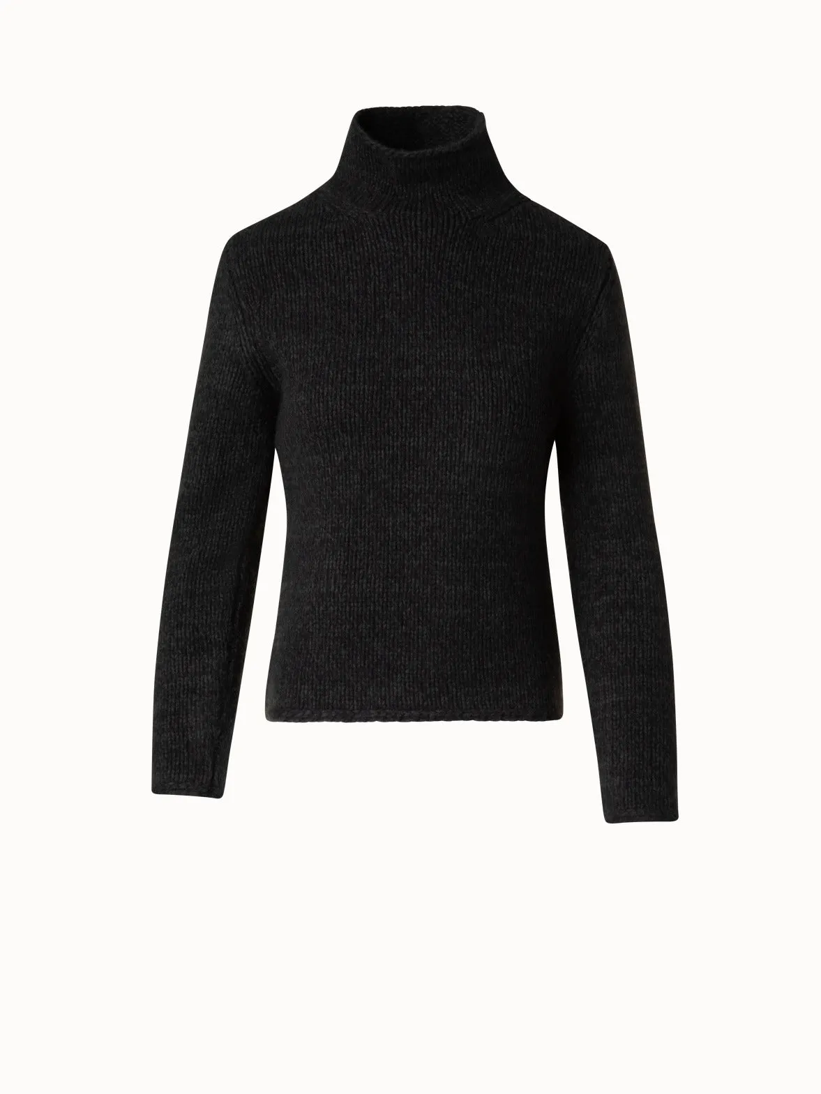 Mouliné Cashmere Wool Mock Neck Sweater Akris