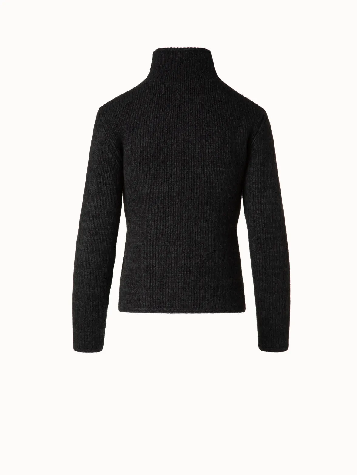 Mouliné Cashmere Wool Mock Neck Sweater Akris