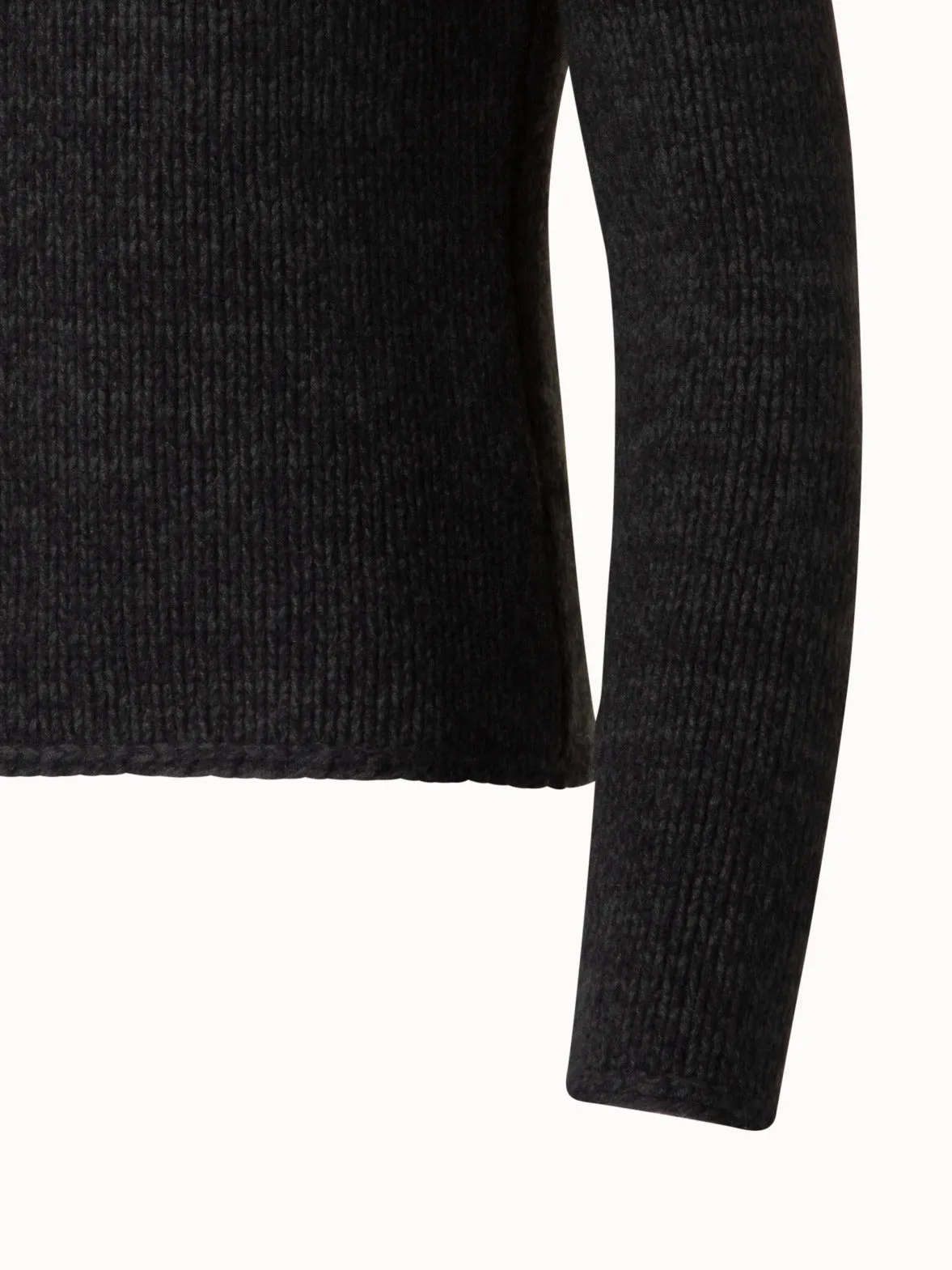 Mouliné Cashmere Wool Mock Neck Sweater Akris