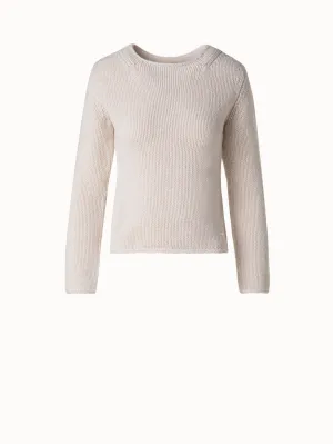 Mouliné Cashmere Wool Round Neck Sweater Akris