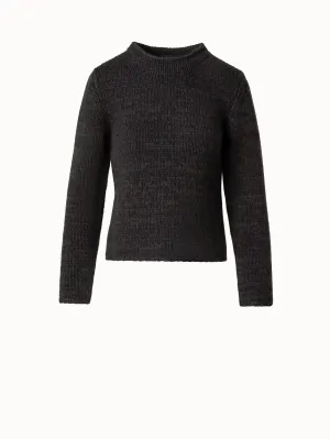Mouliné Cashmere Wool Round Neck Sweater Akris