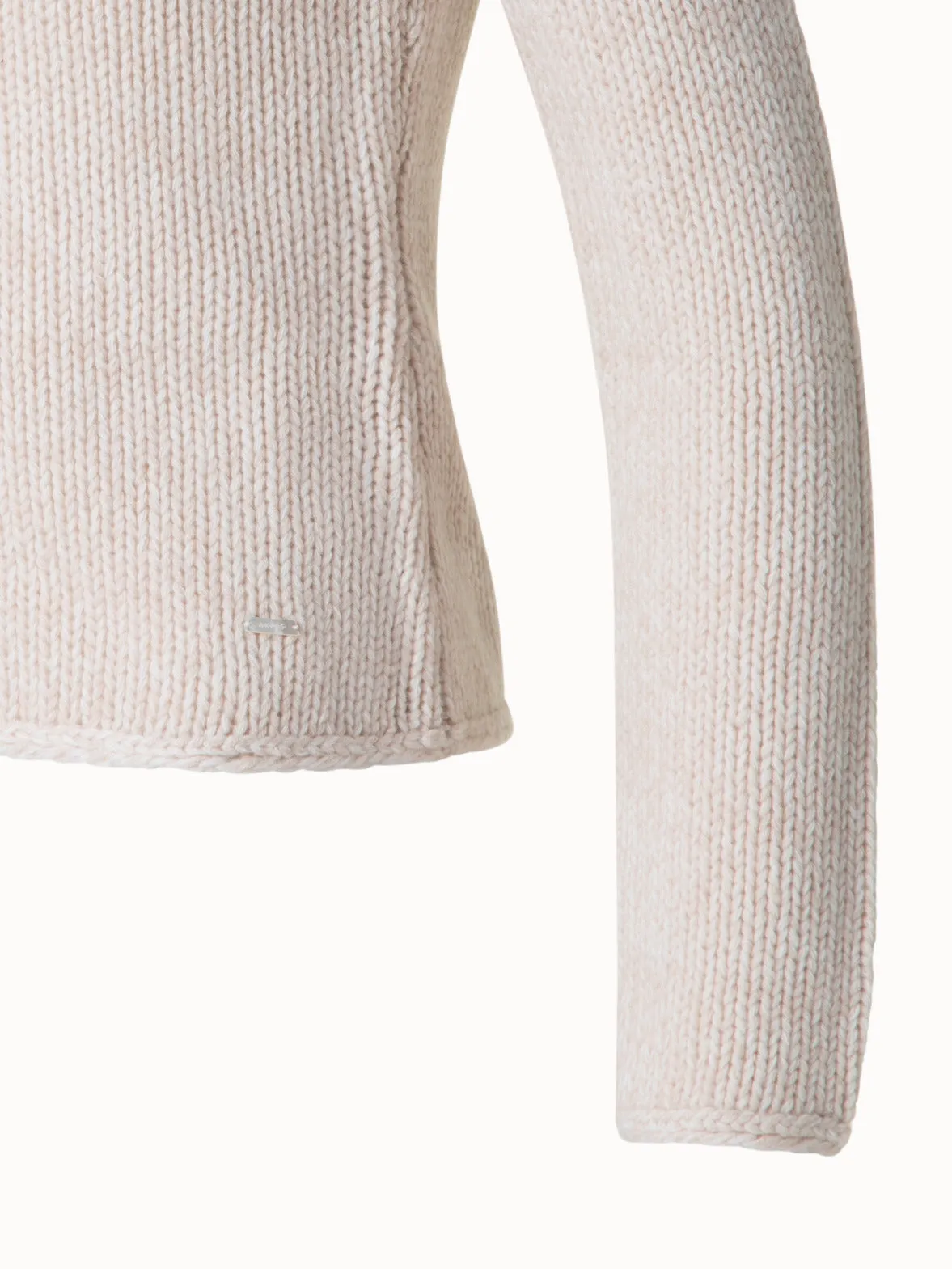 Mouliné Cashmere Wool Round Neck Sweater Akris